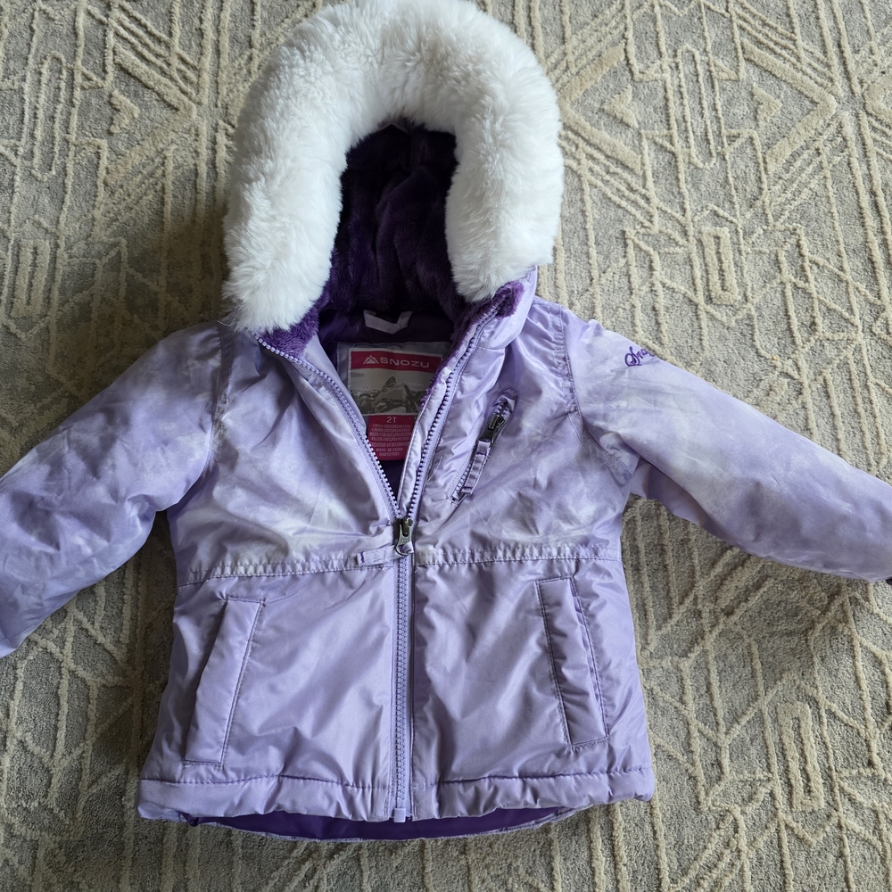 Purple and White Hooded Jacket